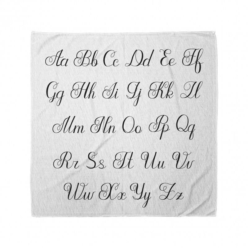 Monochrome Cursive ABC Bandana