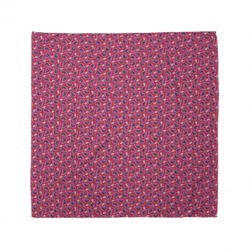 Floral Folk Art on Stripes Bandana