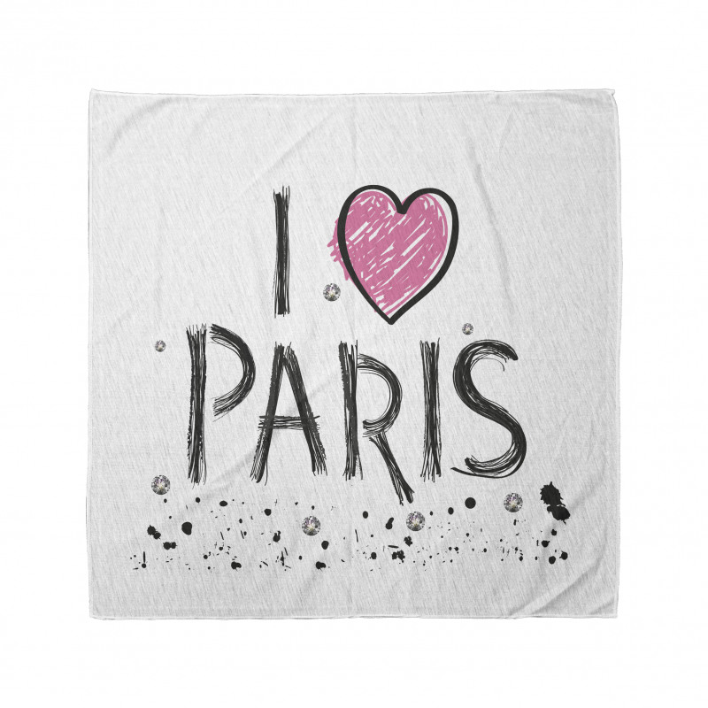 Paris Bandana Pırıltılı ve Elmaslı Romantik İngilizce Yazı