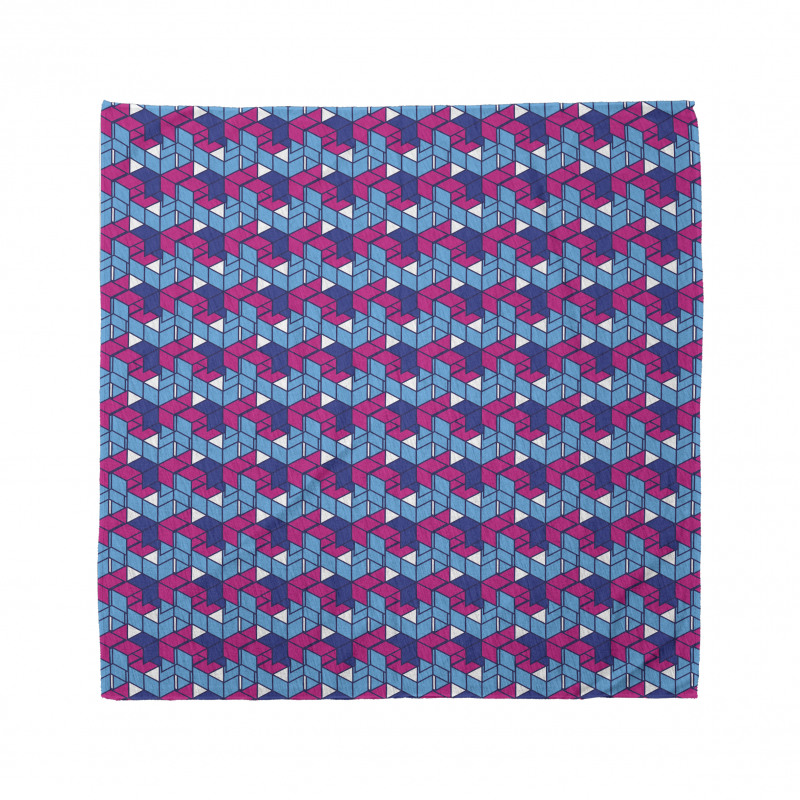 Geometrik Bandana Retro Küpler Desenli