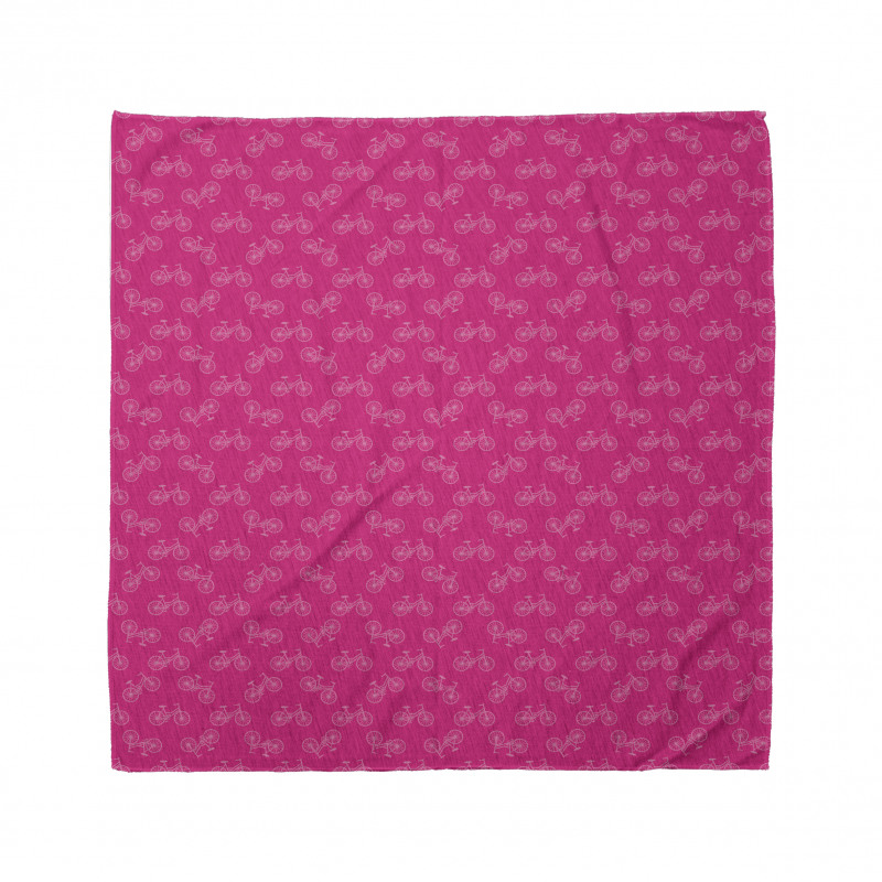 Geometrik Bandana Pembe Bisiklet Desenli Nostaljik Seyahat