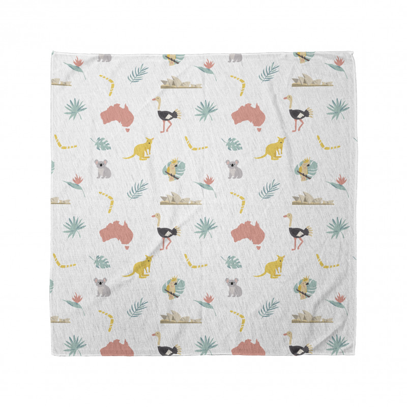 Animals Map and Foliage Bandana