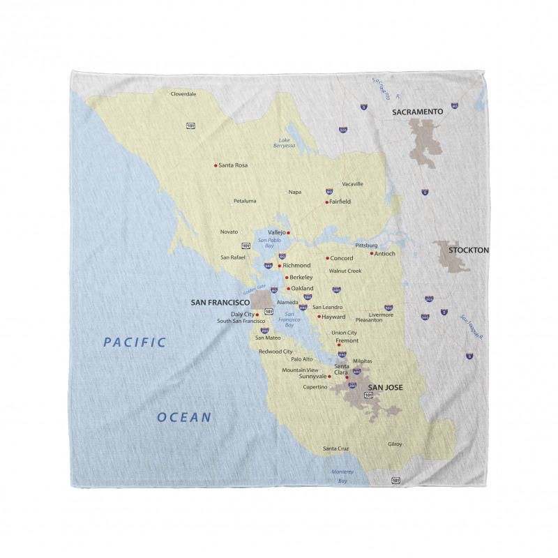 San Francisco Regions Map Art Bandana