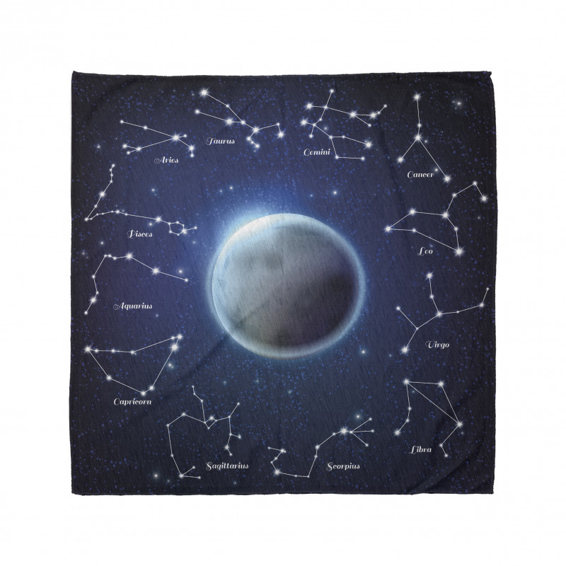 Zodiac Signs Around Moon Bandana