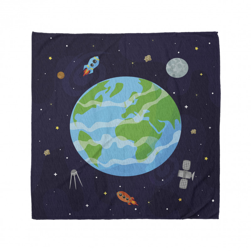 Celestial Cartoon Earth Bandana