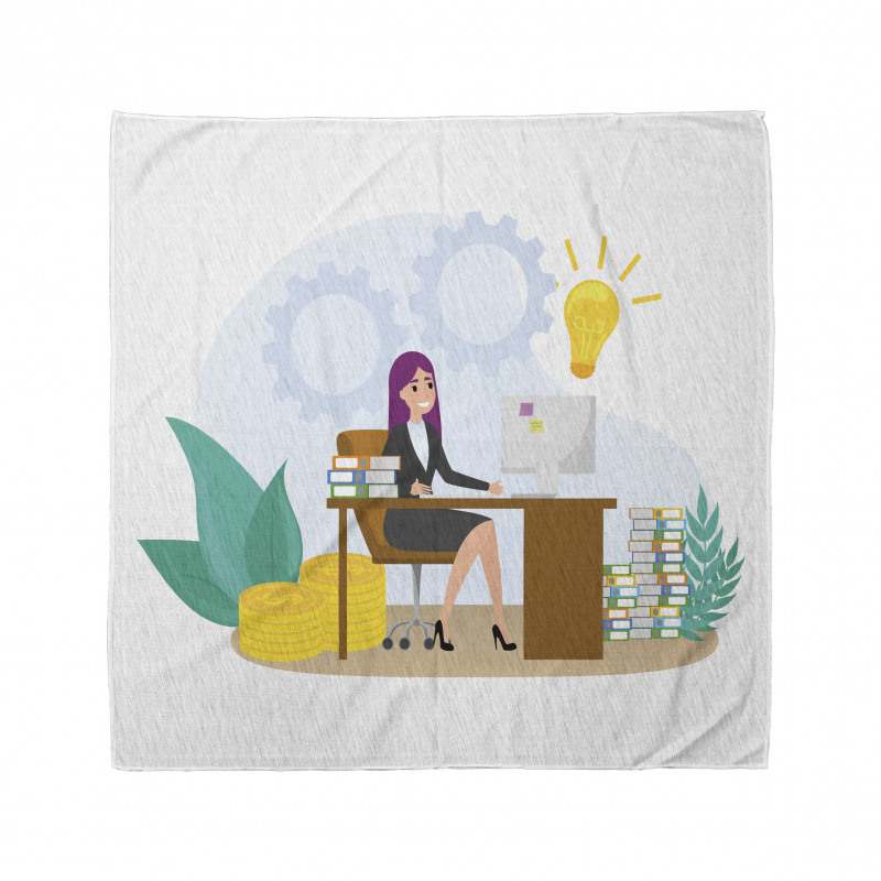 Woman Sitting at the Desk Bandana