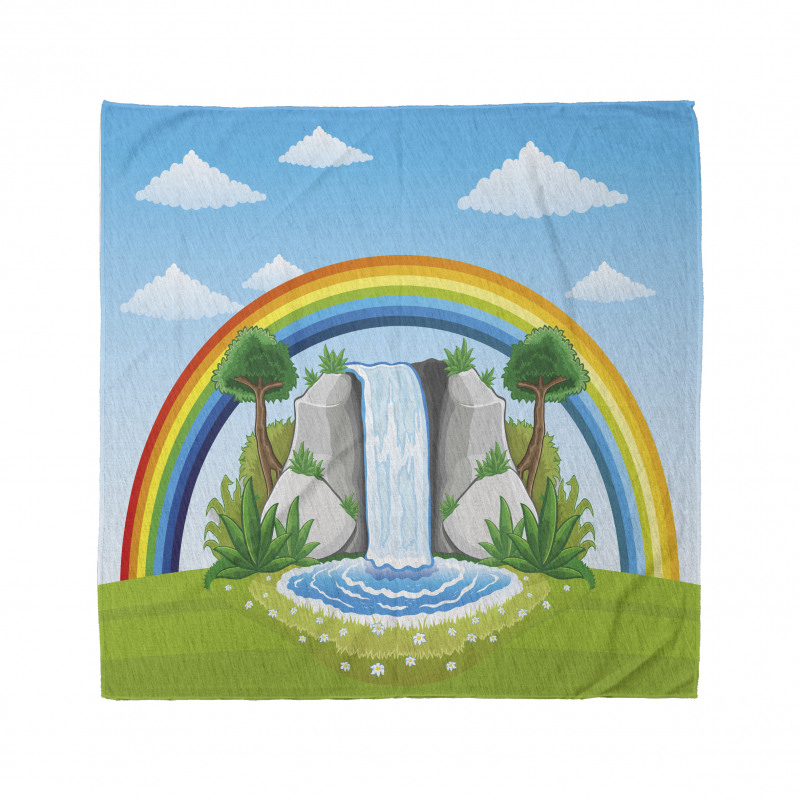 Waterfall and Rainbow Cartoon Bandana