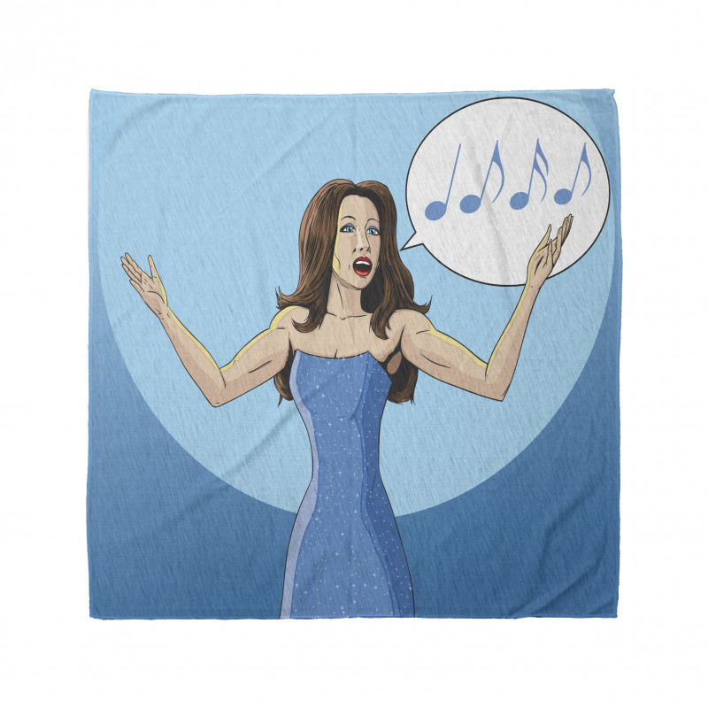 Comic Book Art Singing Woman Bandana