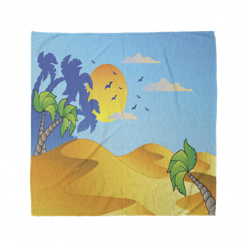 Cartoon Desert Landscape Palms Bandana