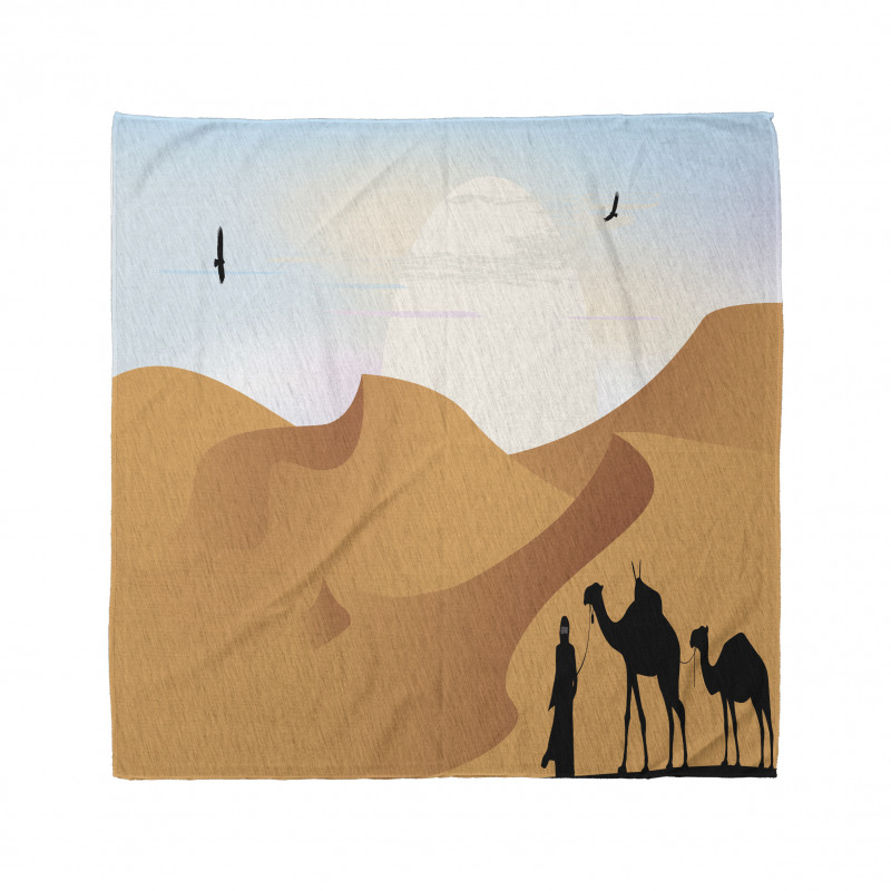 Camels and Man Silhouette Art Bandana