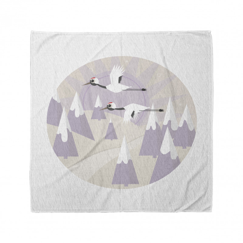 Red Crowned Cranes Flying Bandana