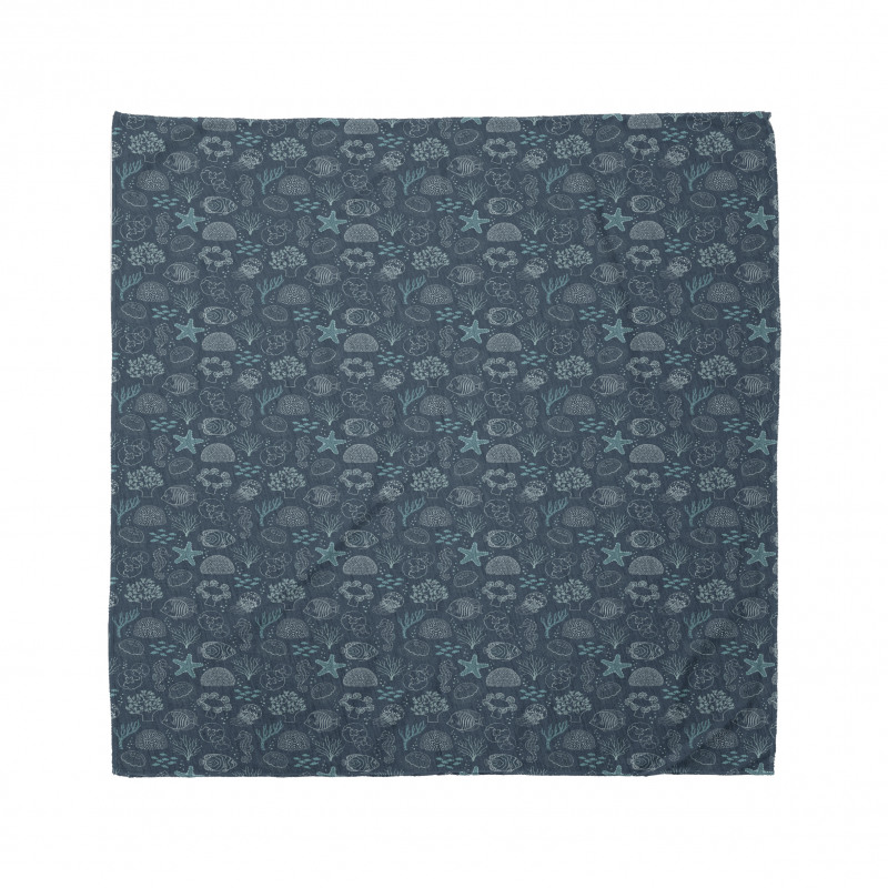 Marine Themed Monochrome Bandana