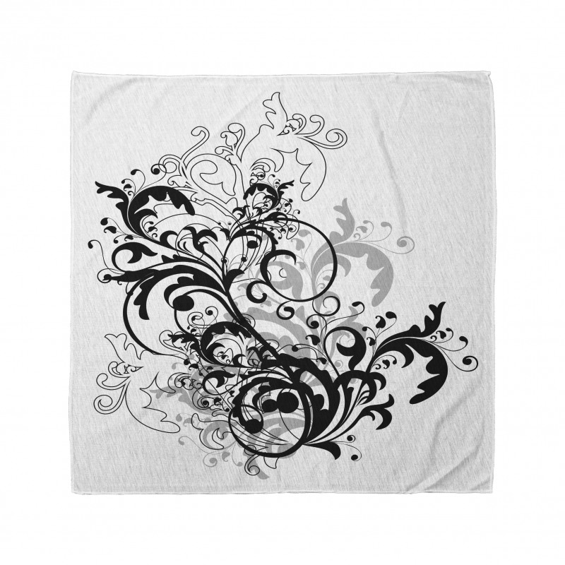 Monochrome Abstract Leaves Bandana