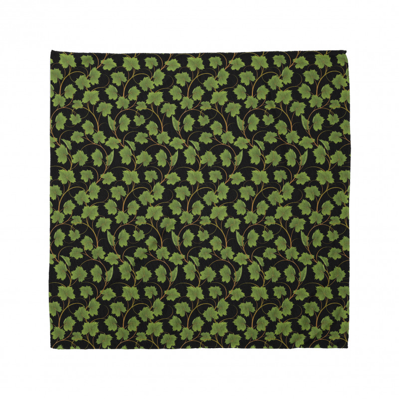 Botany Grape Leaves on Dark Bandana