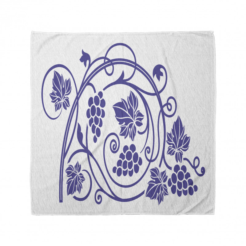 Monotone Grapes Leaves Art Bandana