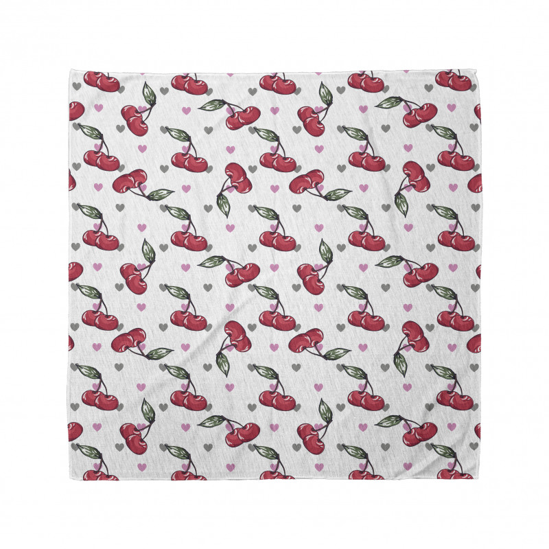 Fruits on Bicolour Hearts Bandana