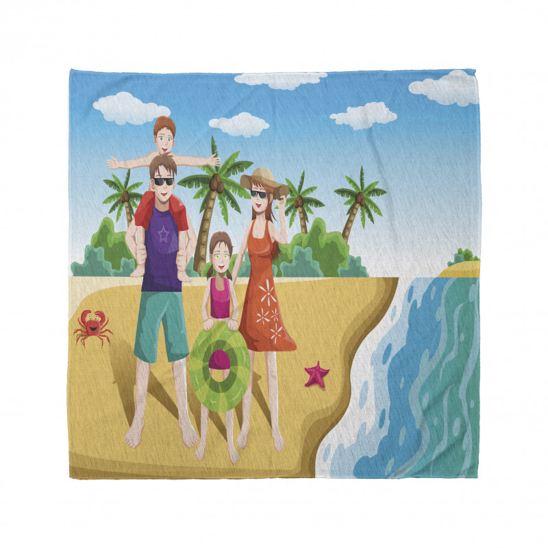 Happy Family on the Beach Bandana