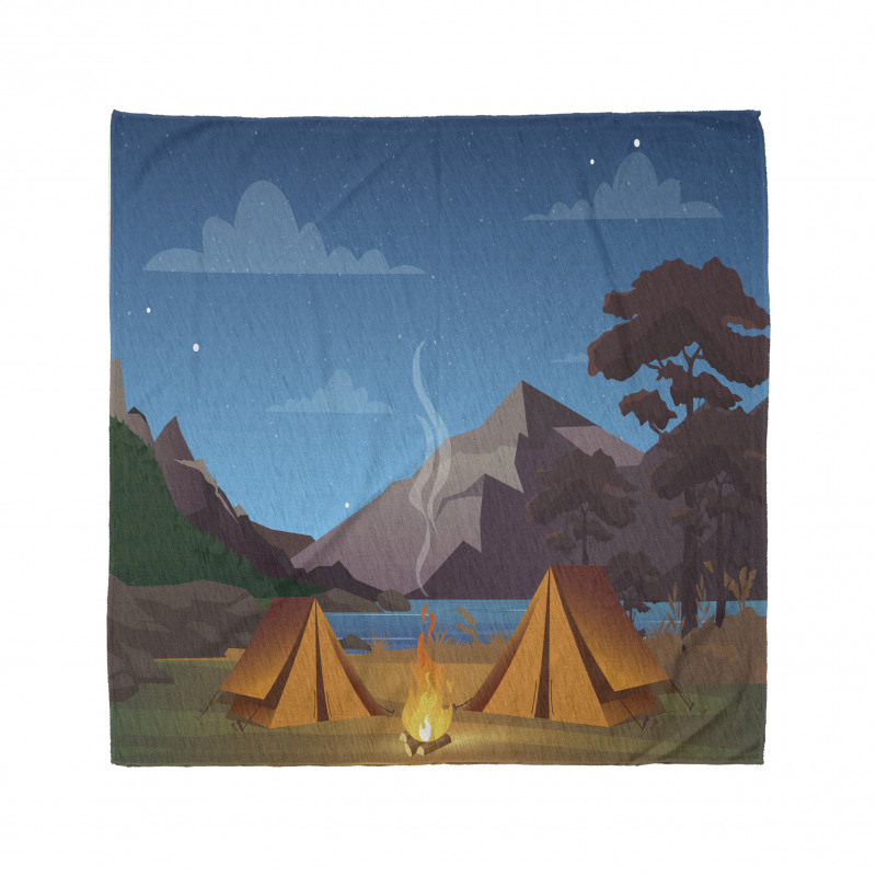 Camping in Woods at Night Bandana