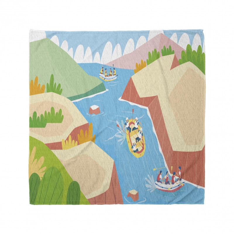 Rafting on River Cartoon Bandana