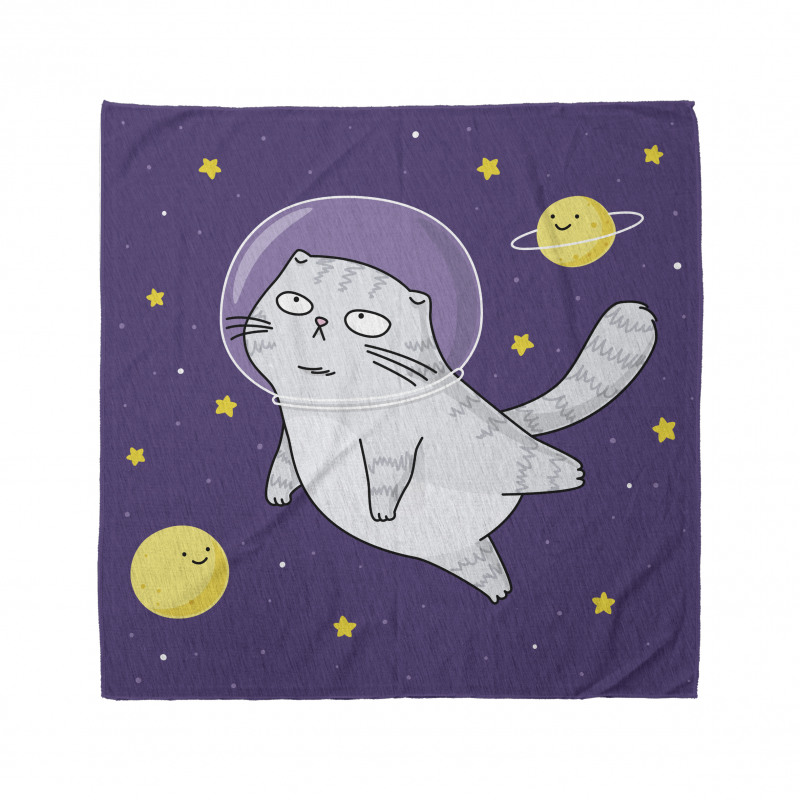 Cat Astronaut Cartoon Bandana