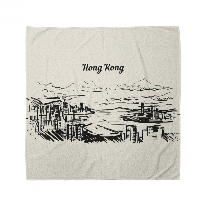 Hong Kong Skyline Wording Bandana