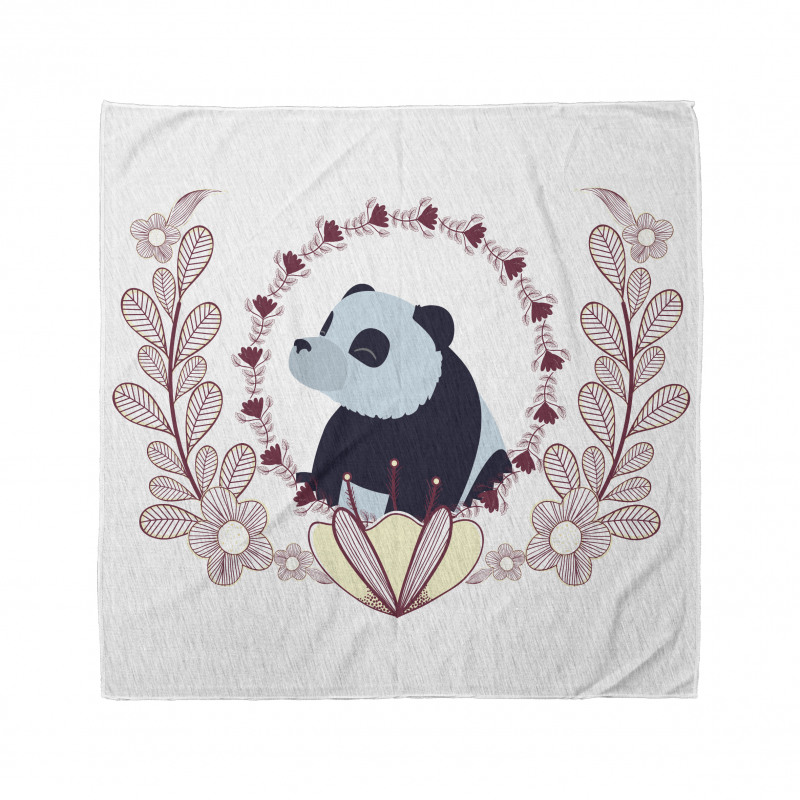 Fluffy Mammal and Flowers Bandana