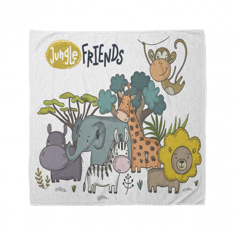 Cartoon Jungle Friends Fauna Bandana