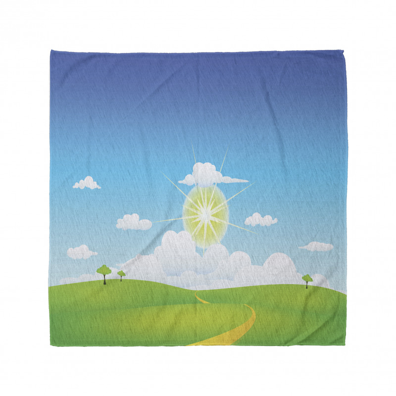 Grass Hill Sun and Clouds Bandana