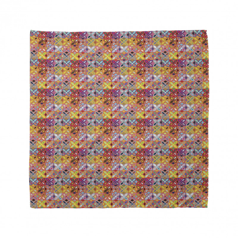 Floral Bandana Geometrik Çiçek Desenli Fayans Görünümü