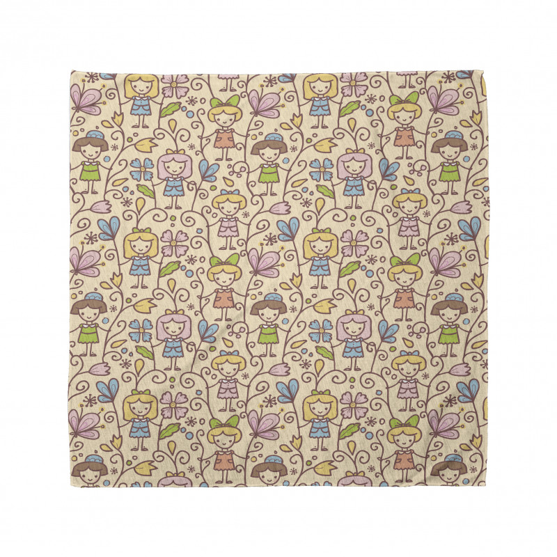 Happy Girls Floral Swirls Bandana