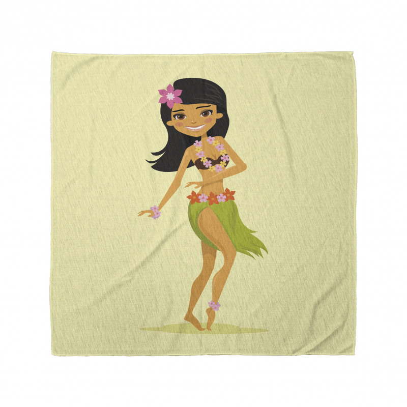 Hawaiian Dancer Girl Cartoon Bandana