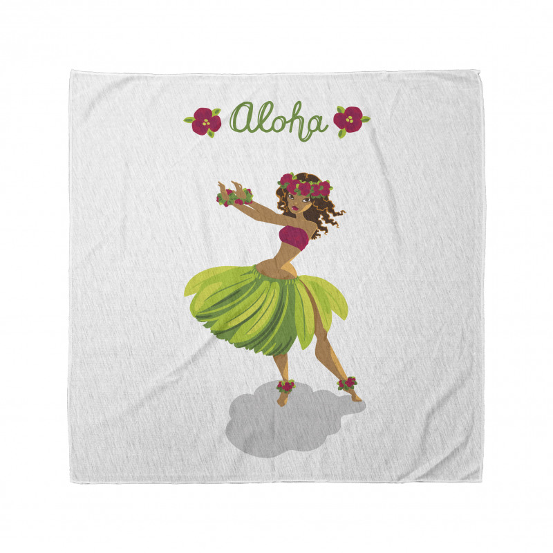 Hula Dancer Girl Aloha Wording Bandana