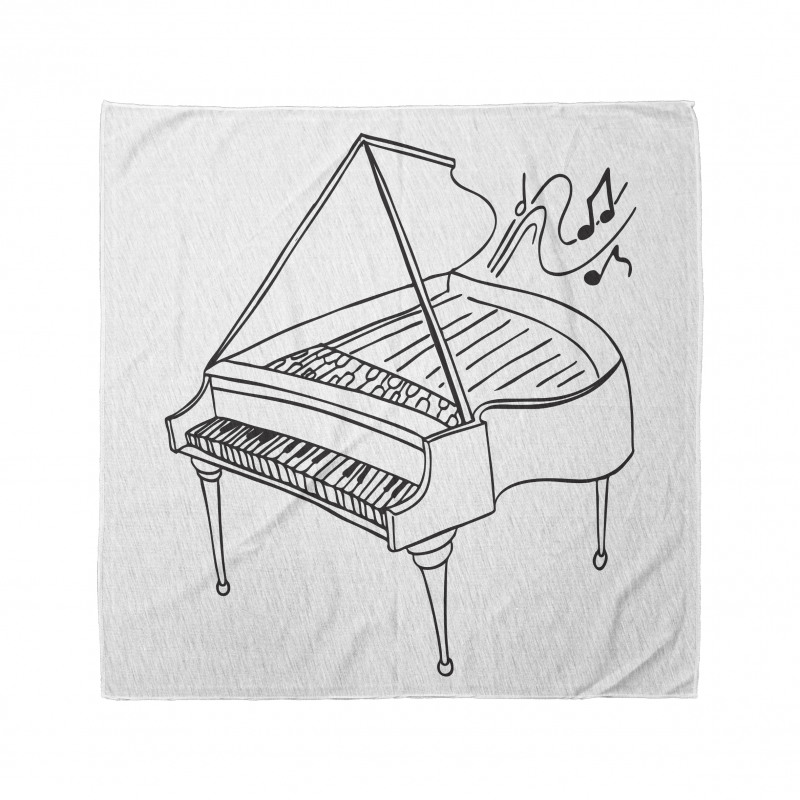 Monochrome Piano Drawing Bandana