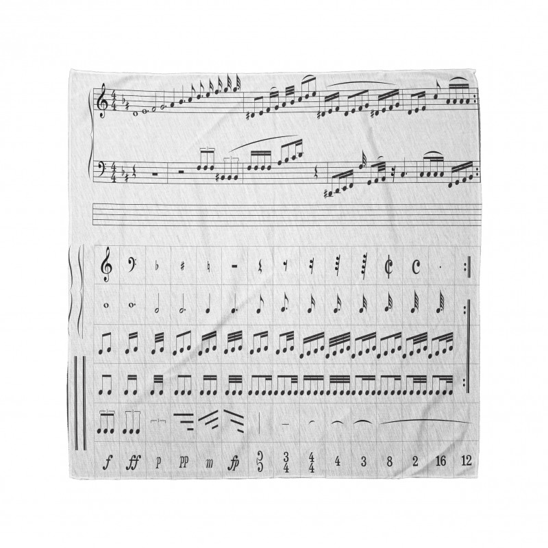 Detailed Musical Motifs Bandana