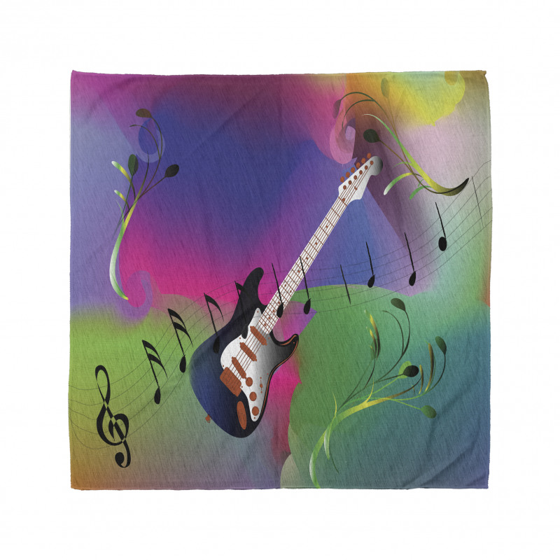 Guitar on Colorful Back Bandana