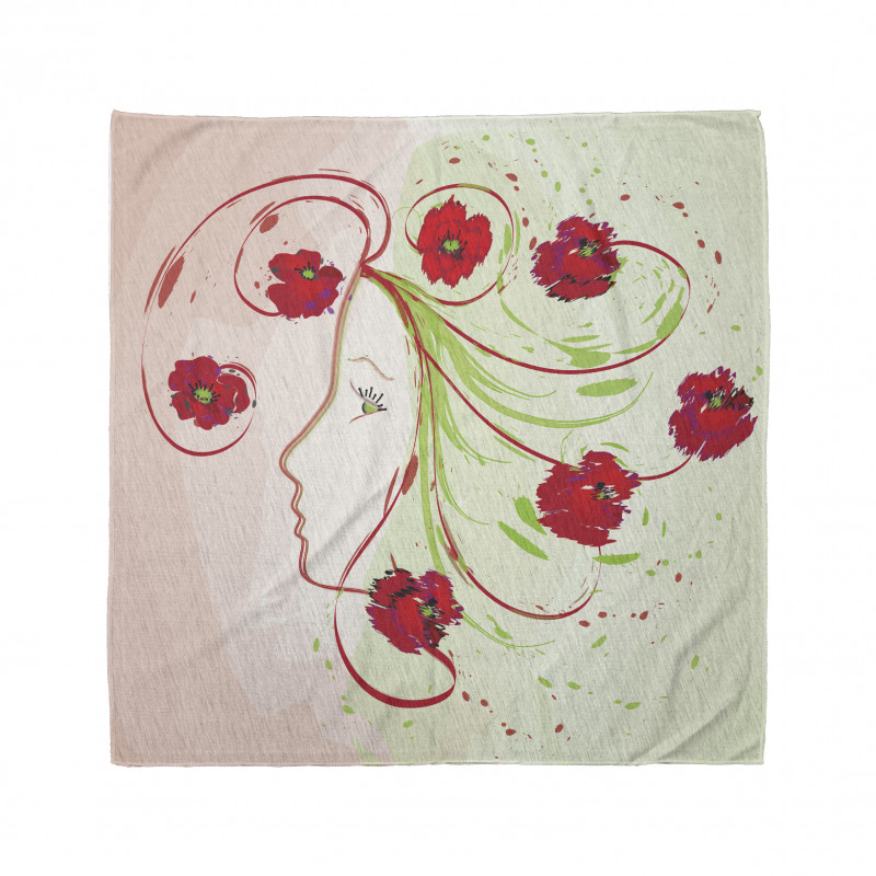 Watercolor Poppy Bandana