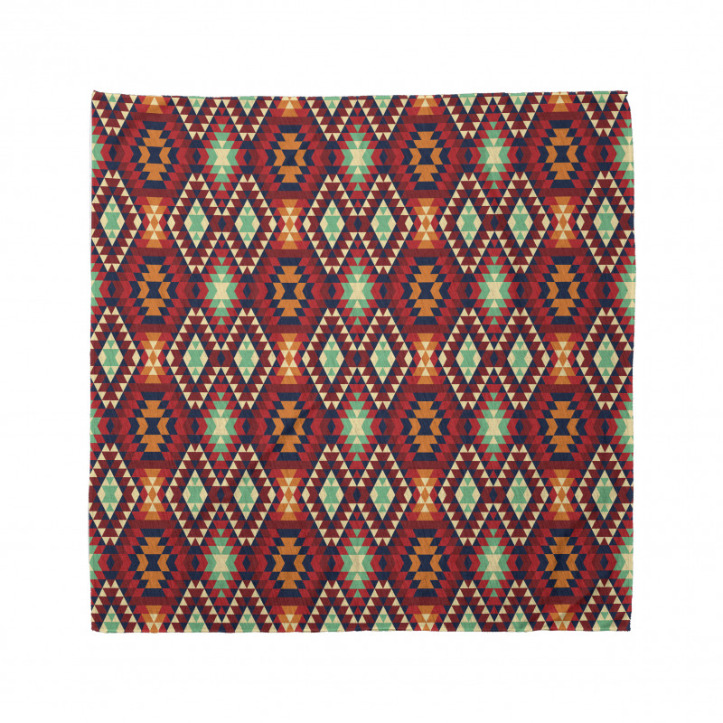 Tribal Bandana Turuncu Geometrik Desen