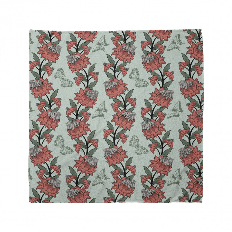 Flower Butterfly Silhouettes Bandana