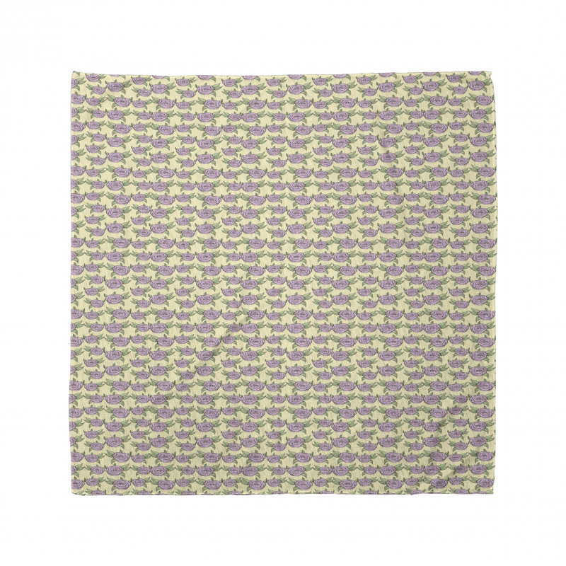 Pastel Roses Leaves Bandana