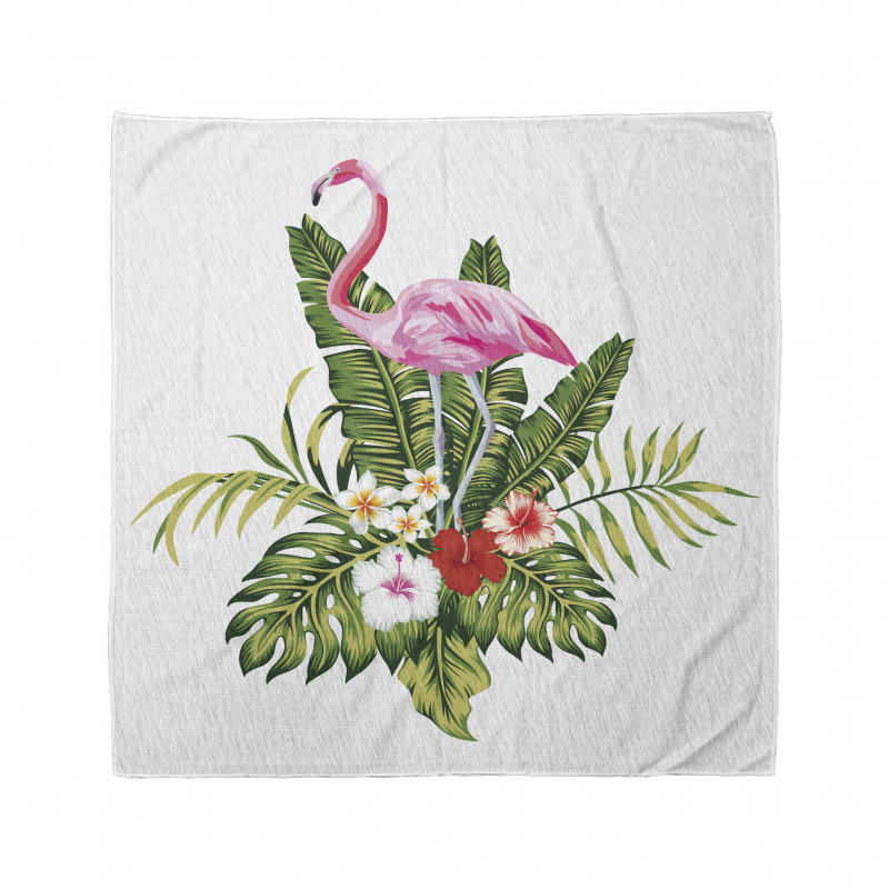 Flamingo and Flowers Bandana