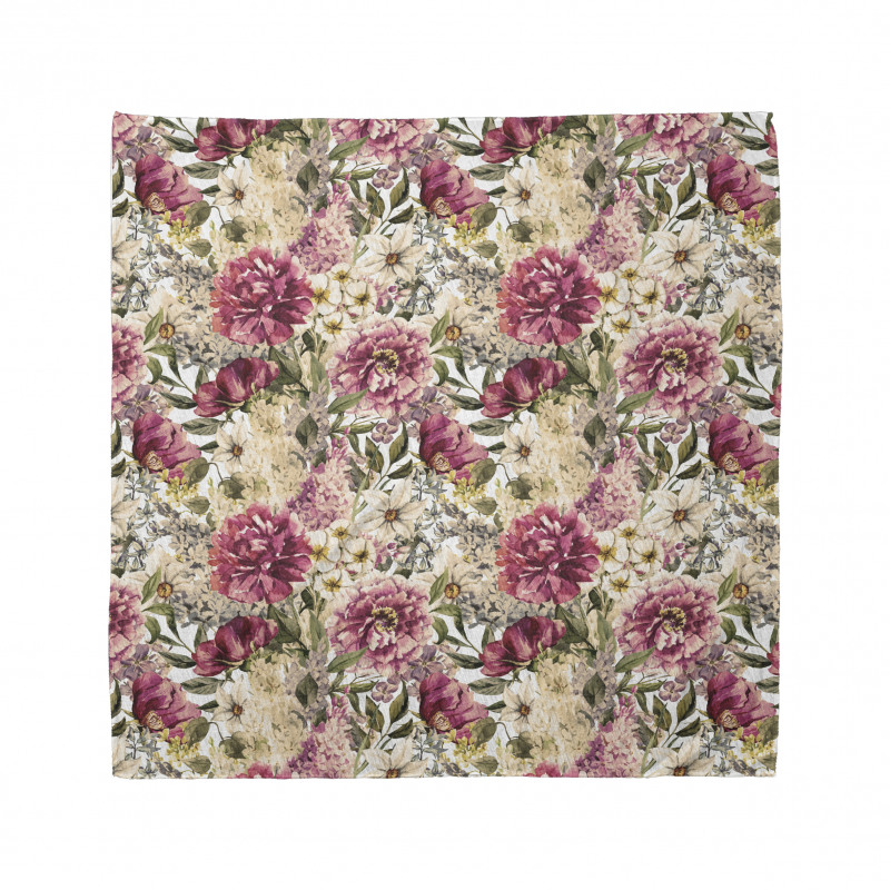 Motley Spring Flowers Leaves Bandana