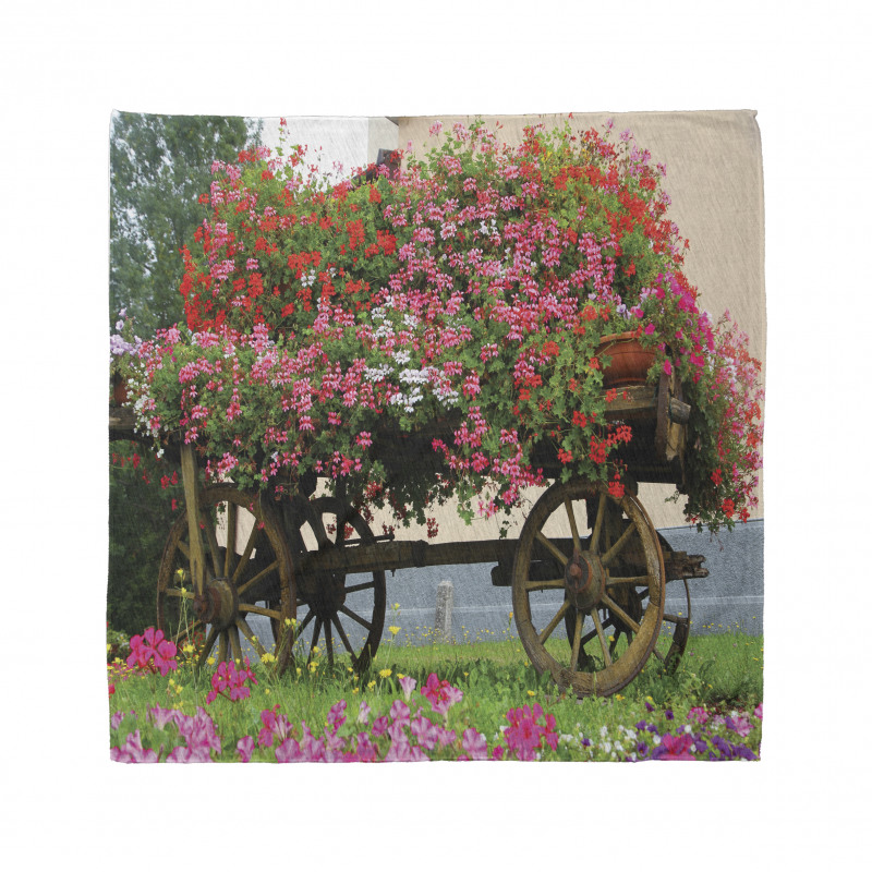 Flowers in Wooden Wagon Bandana