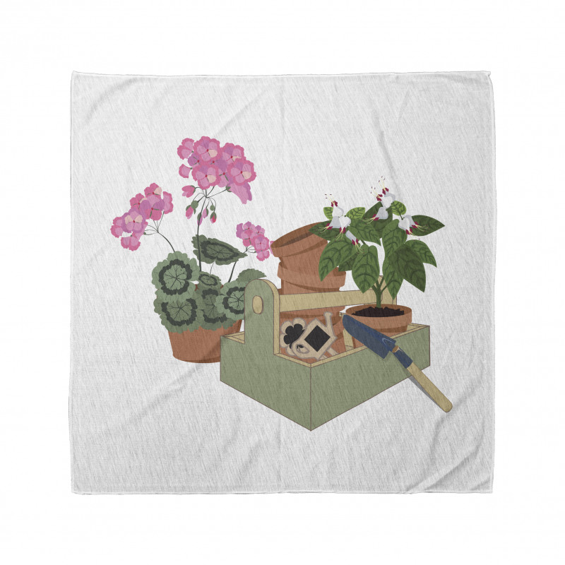 Flowers and Garden Tools Bandana