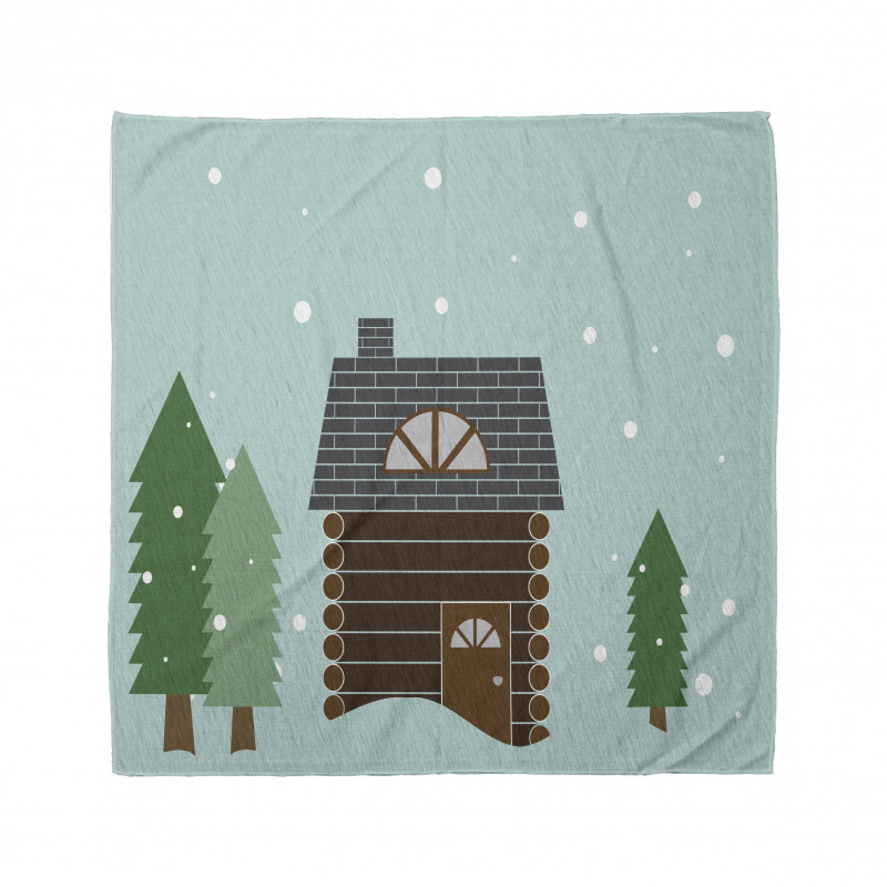 Cabin in Snowy Landscape Bandana