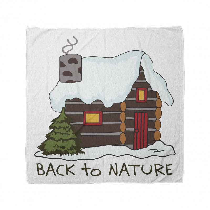 Cozy Snowy Wooden Cabin Bandana