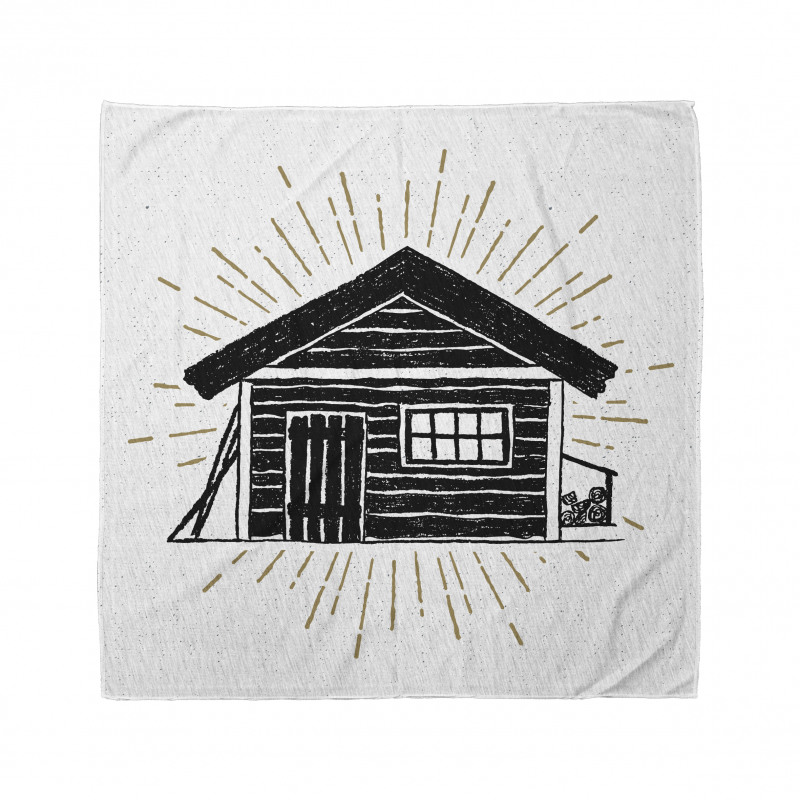 Grunge Sketch of Cabin Bandana