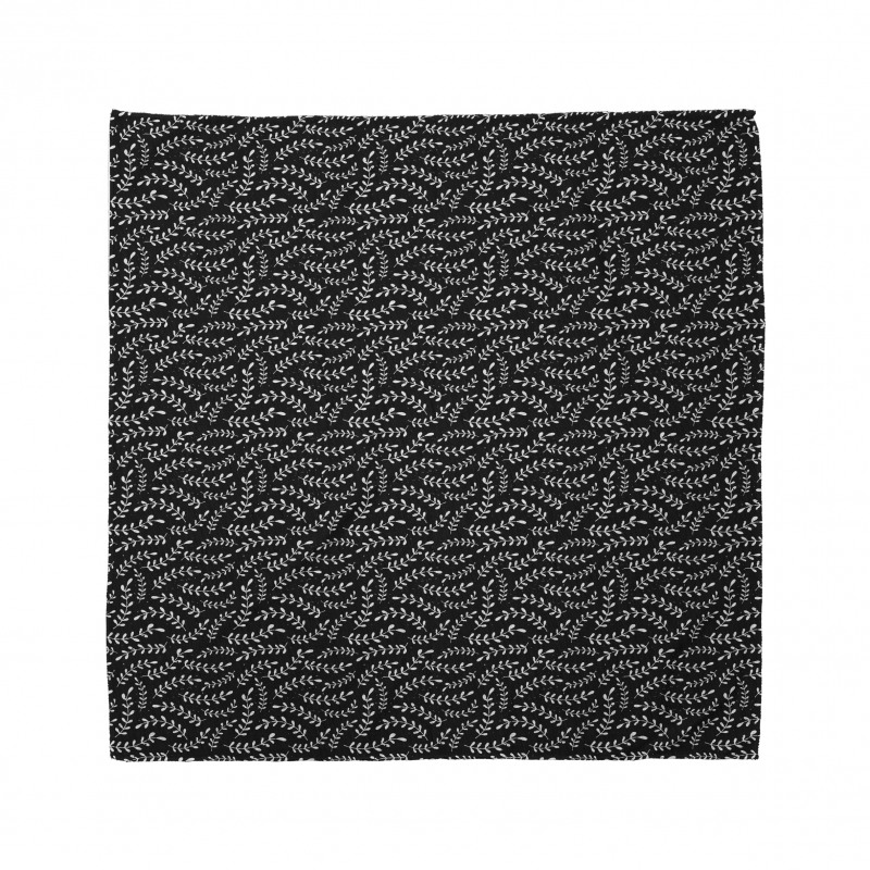 Doğa Bandana Eskitilmiş Modern Soyut Çiçek Dalları Deseni