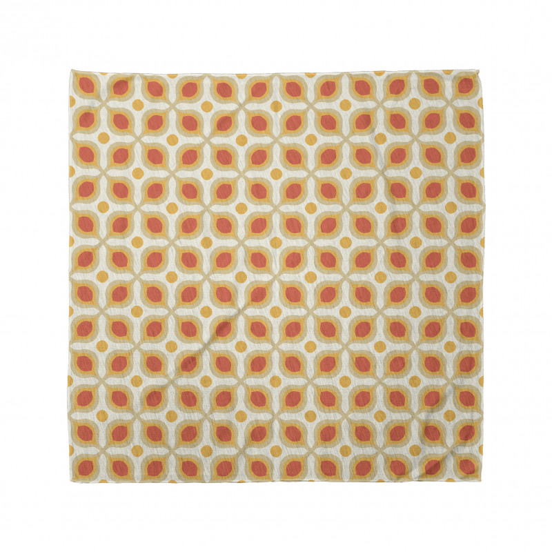 Geometrik Bandana Retro Geometrik Sarmal Çiçek Desenli