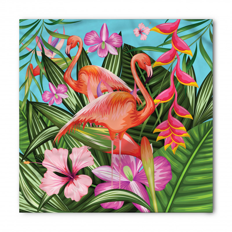 Hayvan Deseni Bandana Çiçekler ve Flamingo