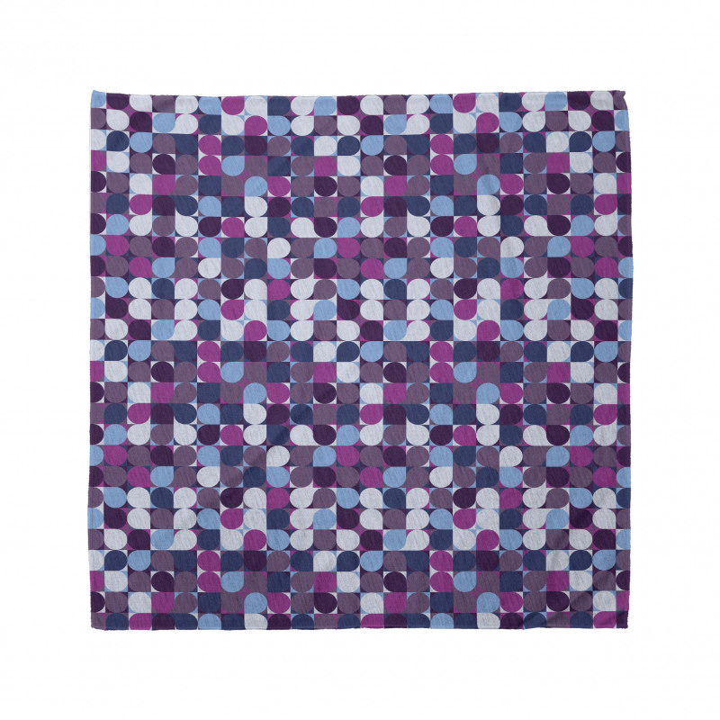 Modern Bandana Geometrik Mavi Mor Detaylı Figürler Deseni